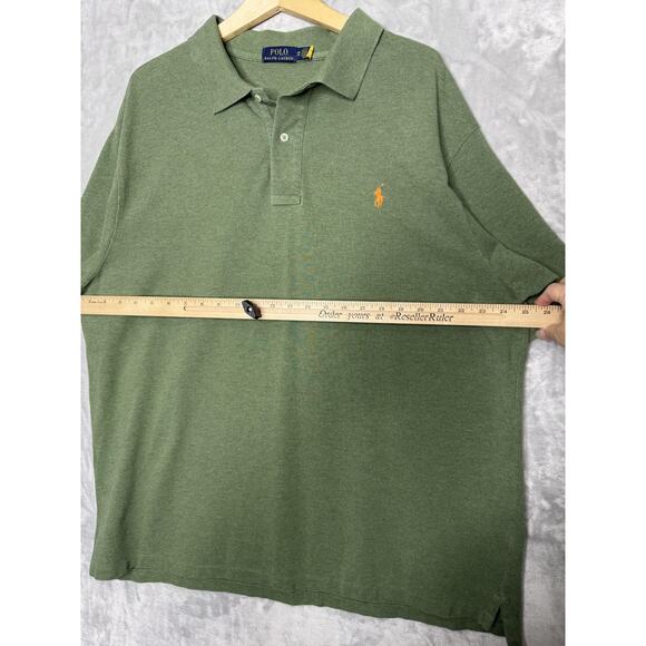 Polo Ralph Lauren Polo Shirt Mens 2XB Green Heather Embroidered Pony Big Tall - Picture 6 of 8
